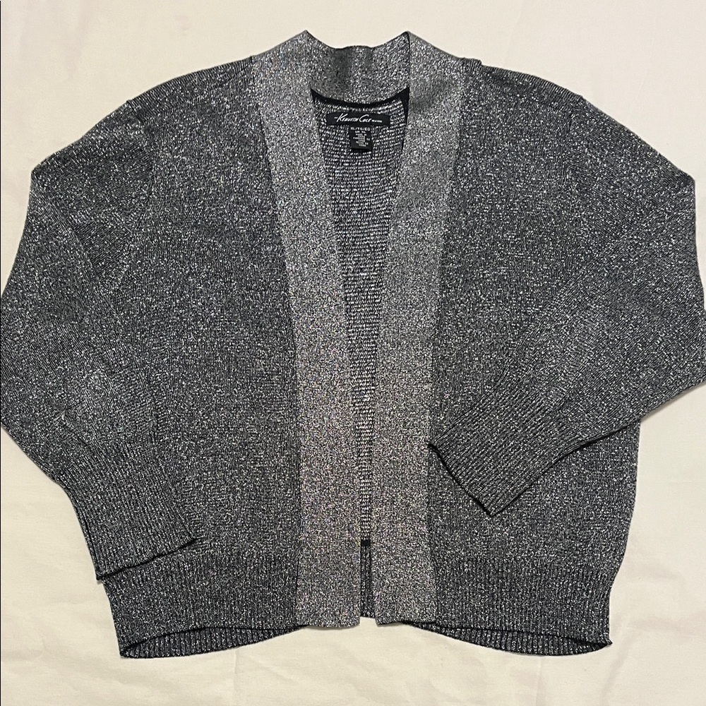 Kenneth Cole Shimmering Silver Knit Sweater